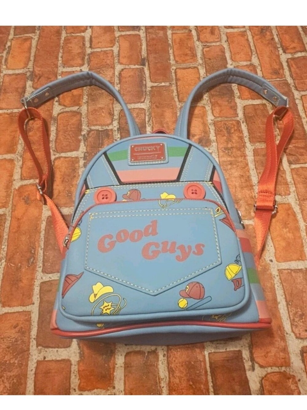 Loungefly Child's Play Chucky Good Guys Cosplay Mini Backpack Horror Bag